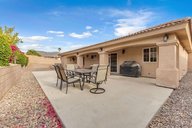 view of patio with area for grilling