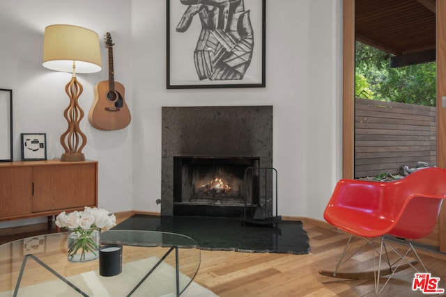 living room featuring hardwood / wood-style flooring