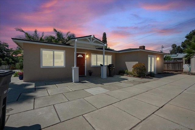 view of front of house featuring a patio