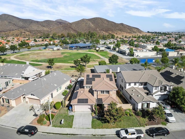 drone / aerial view with a mountain view