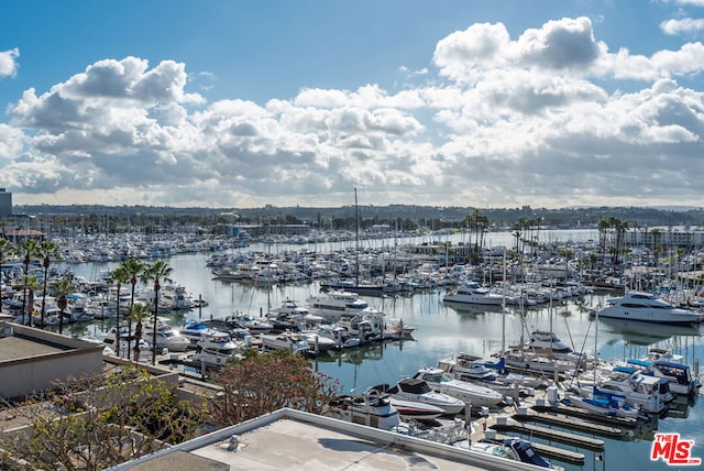 view of water feature featuring a dock