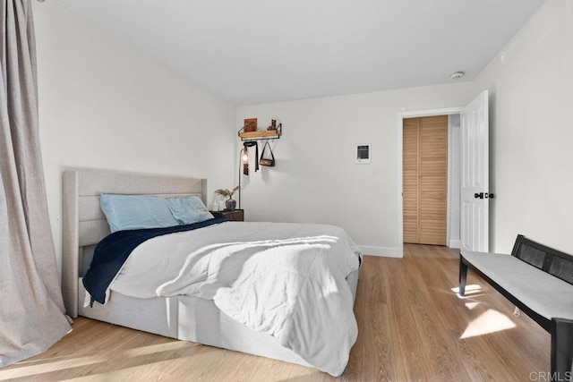 bedroom featuring light hardwood / wood-style flooring