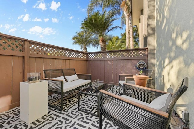 view of patio / terrace with an outdoor living space