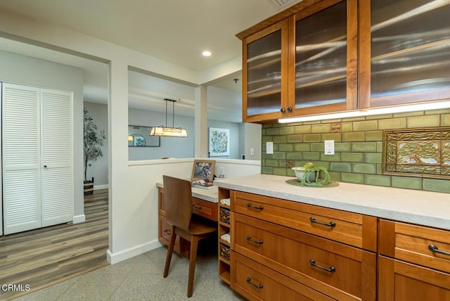 interior space with backsplash