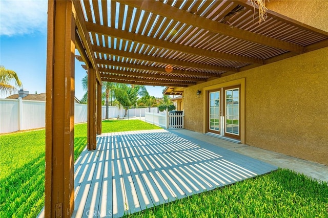 view of patio featuring a pergola