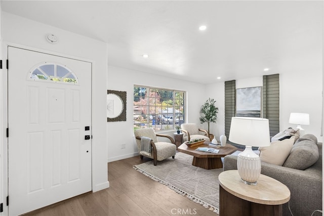 entryway featuring hardwood / wood-style floors