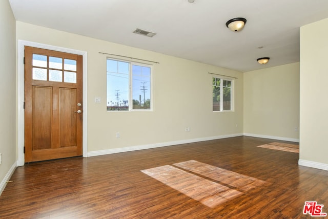 entrance foyer with dark wood-type flooring