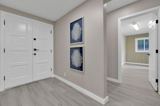 foyer featuring light hardwood / wood-style flooring