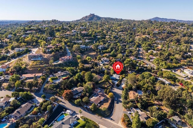 aerial view featuring a mountain view