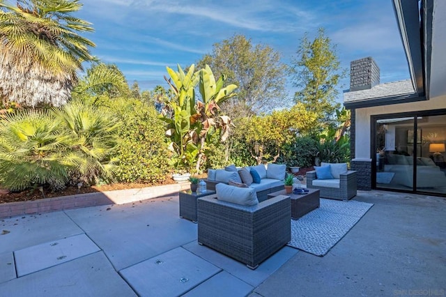 view of patio / terrace with an outdoor living space