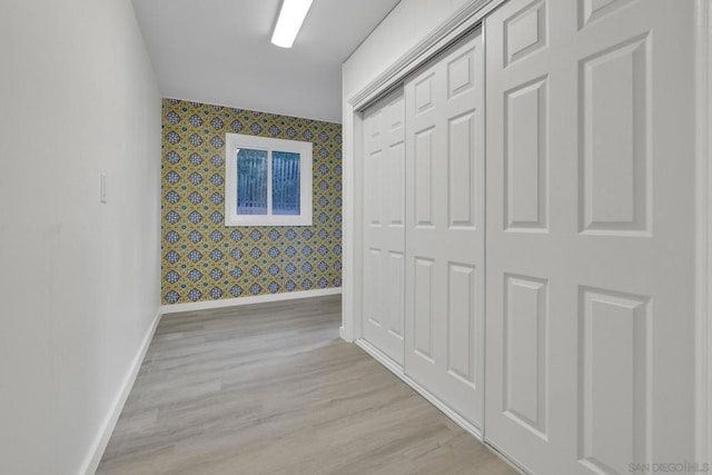 hallway featuring light wood-type flooring