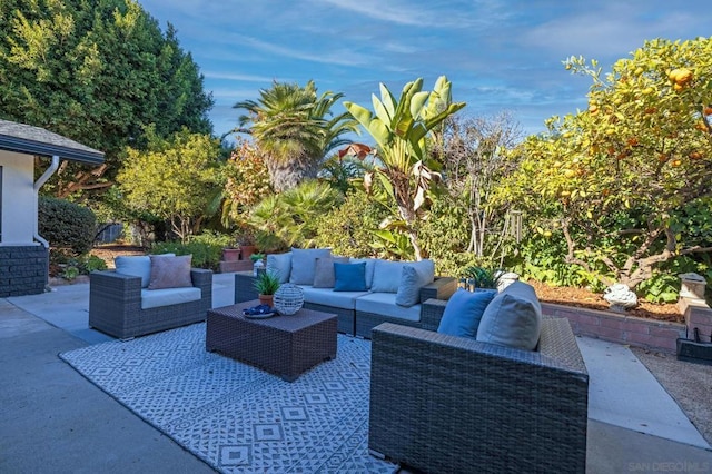 view of patio / terrace with an outdoor living space