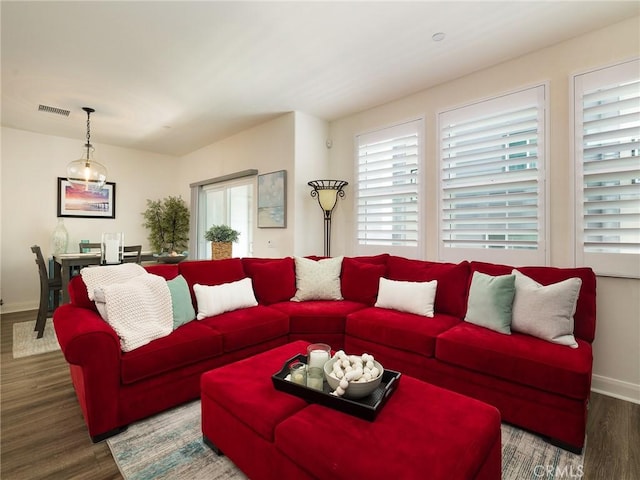 living room featuring hardwood / wood-style flooring