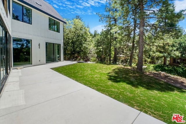 view of yard with a patio area