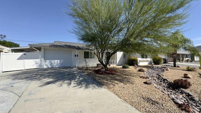 single story home featuring a garage