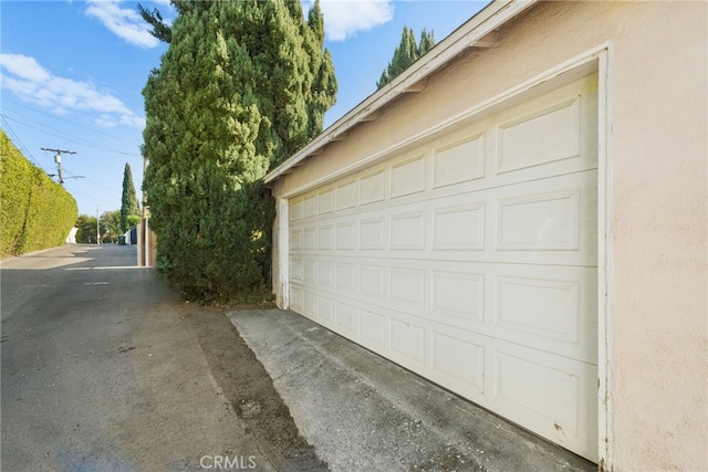 view of garage