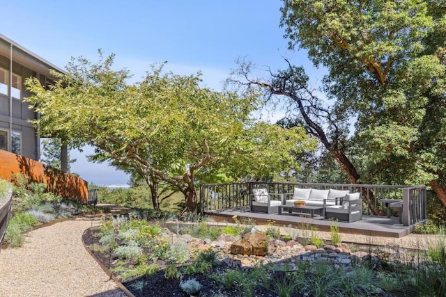 view of yard with a patio area and an outdoor hangout area