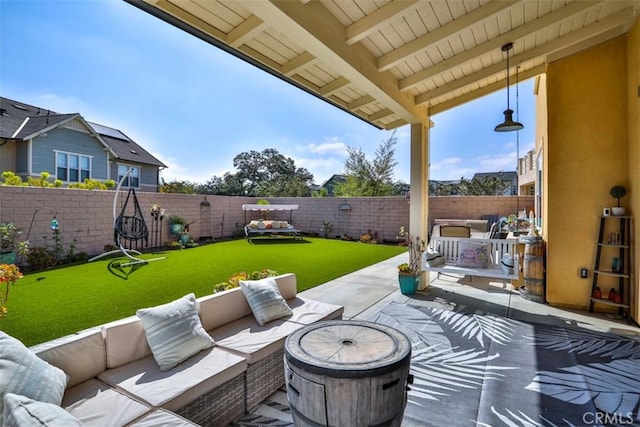 view of patio / terrace with an outdoor hangout area