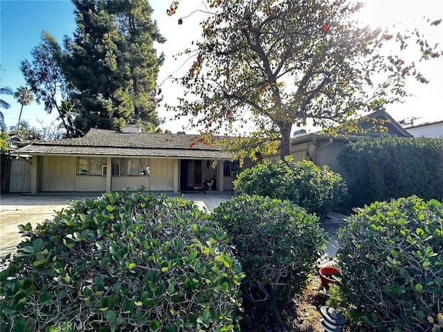 view of front of home with a patio