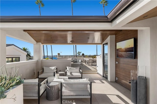 view of patio with an outdoor hangout area