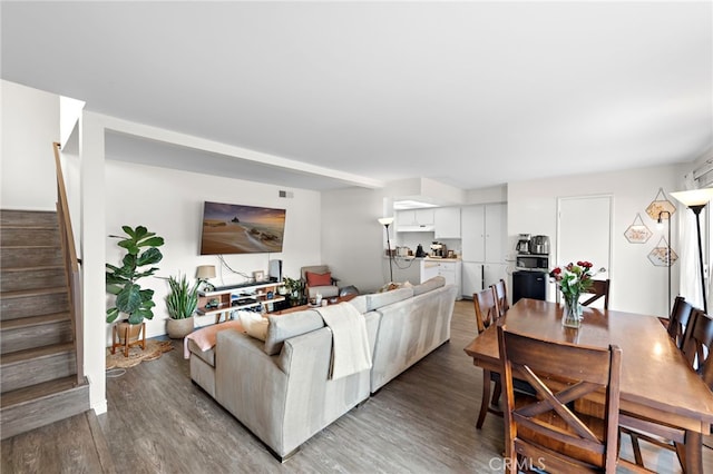 living room featuring hardwood / wood-style flooring