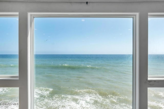 view of water feature featuring a view of the beach