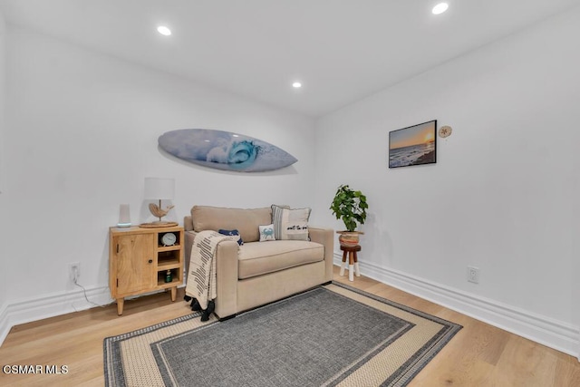 sitting room featuring light wood-type flooring