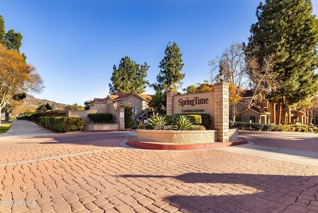 view of community sign