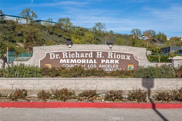 view of community sign