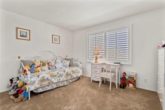 bedroom with carpet