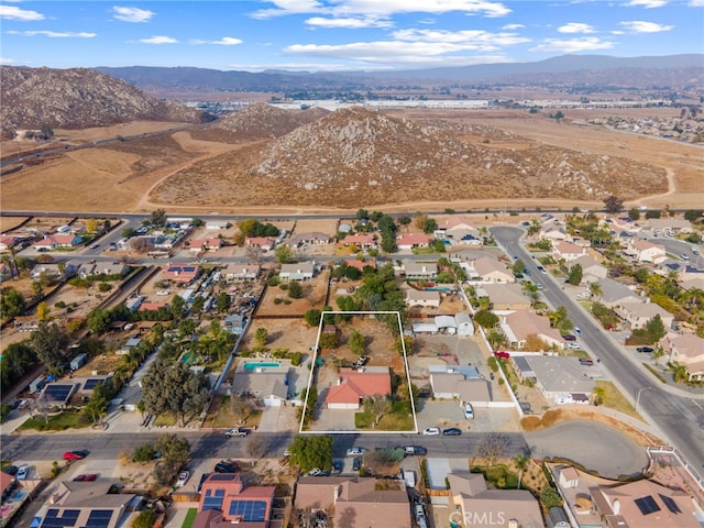 aerial view with a mountain view