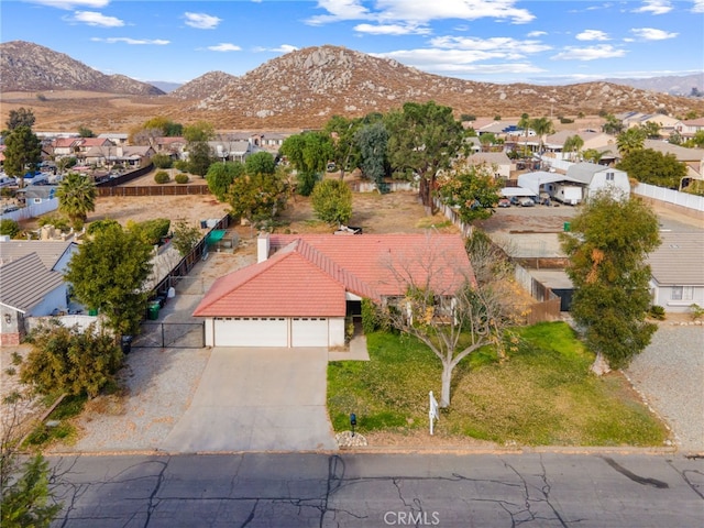 aerial view featuring a mountain view