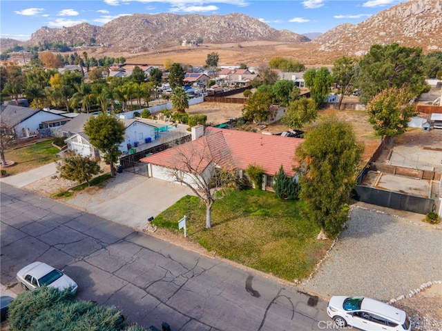 aerial view featuring a mountain view