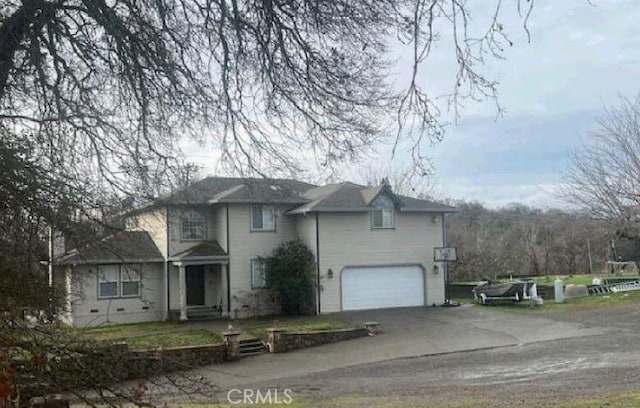 view of front of house with a garage