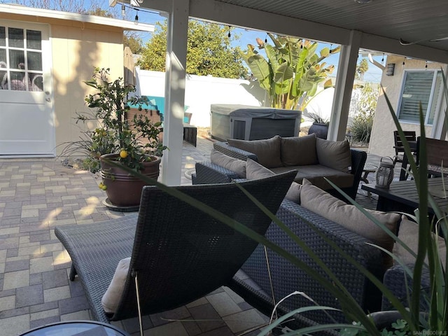 view of patio with an outdoor hangout area