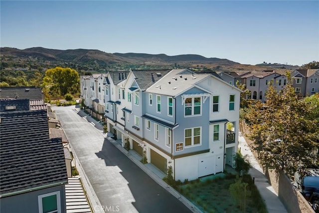 aerial view featuring a mountain view