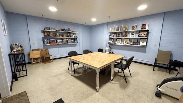 dining room with baseboard heating