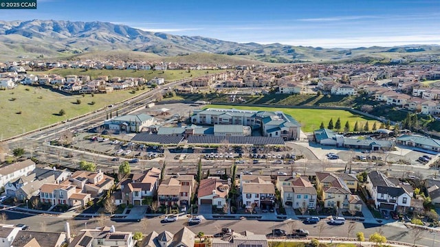 bird's eye view featuring a mountain view