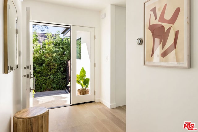 entryway featuring light hardwood / wood-style flooring