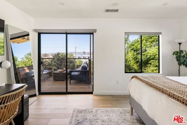 bedroom featuring light hardwood / wood-style flooring