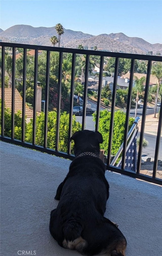 balcony with a mountain view