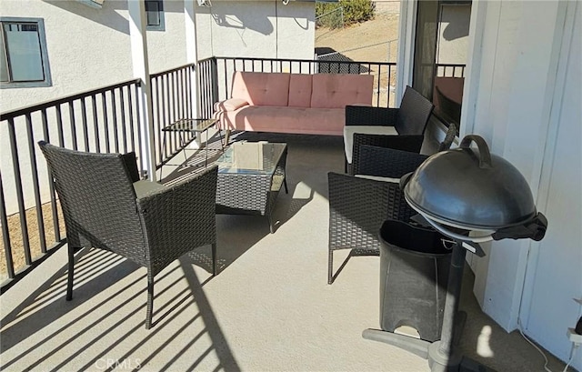 balcony featuring outdoor lounge area