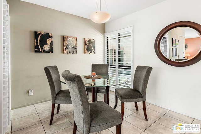 view of tiled dining space