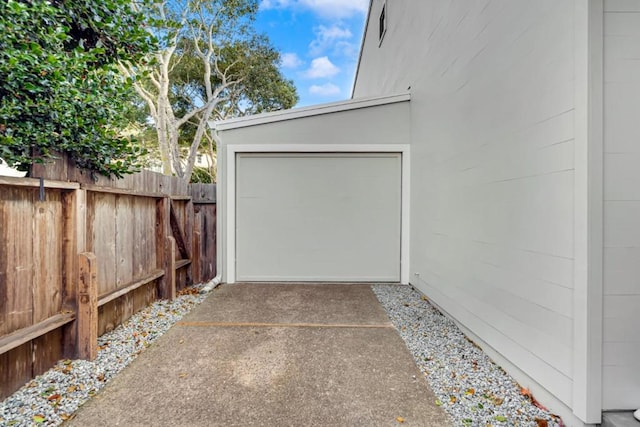 view of garage