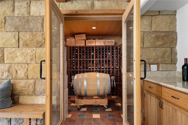 view of wine cellar