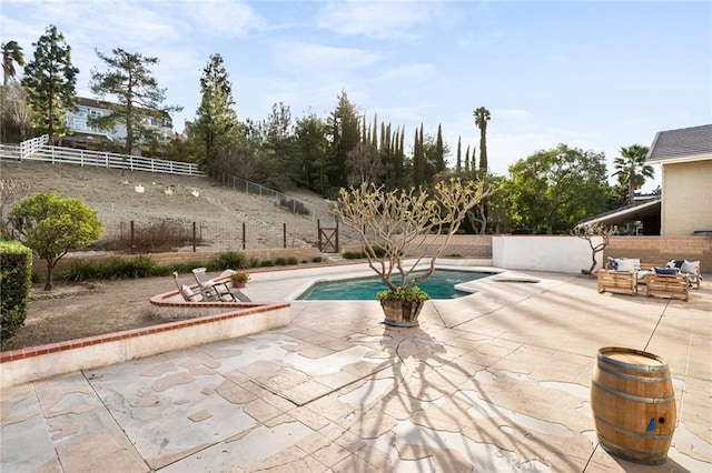 view of swimming pool featuring a patio