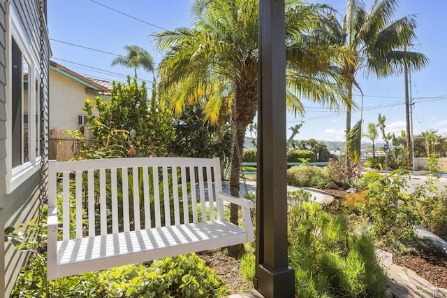 view of yard with a porch