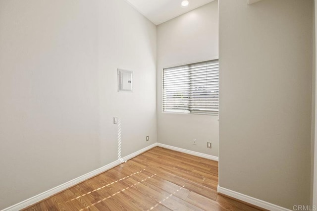 empty room featuring wood-type flooring