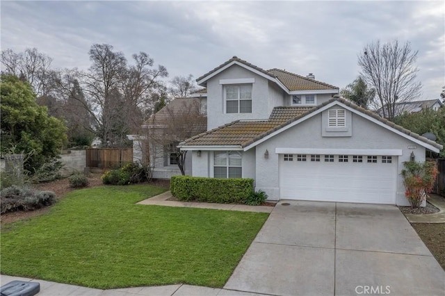 view of front property with a front lawn