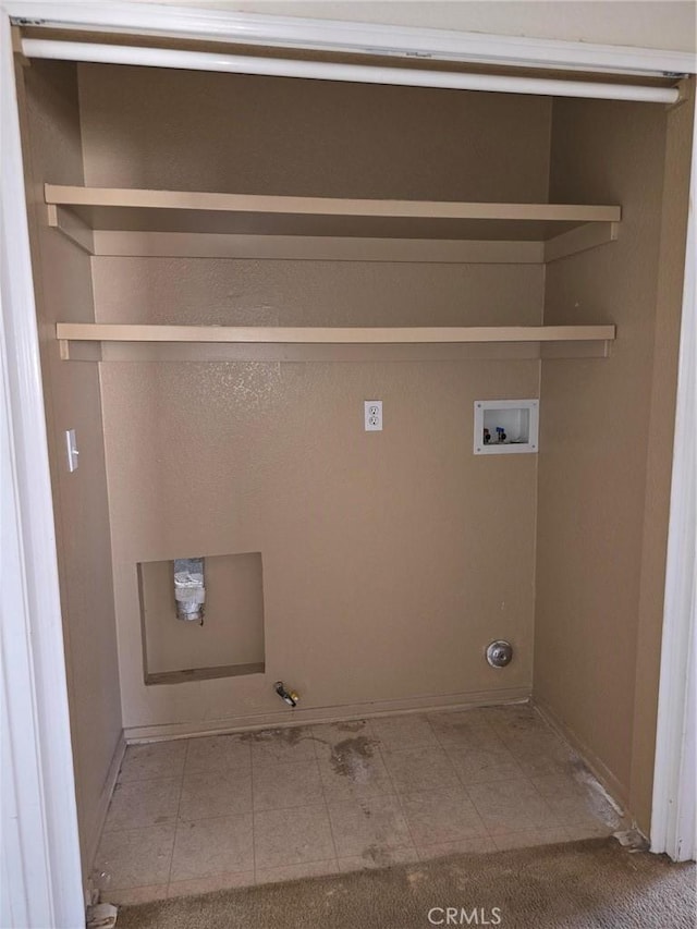 laundry area featuring gas dryer hookup and hookup for a washing machine